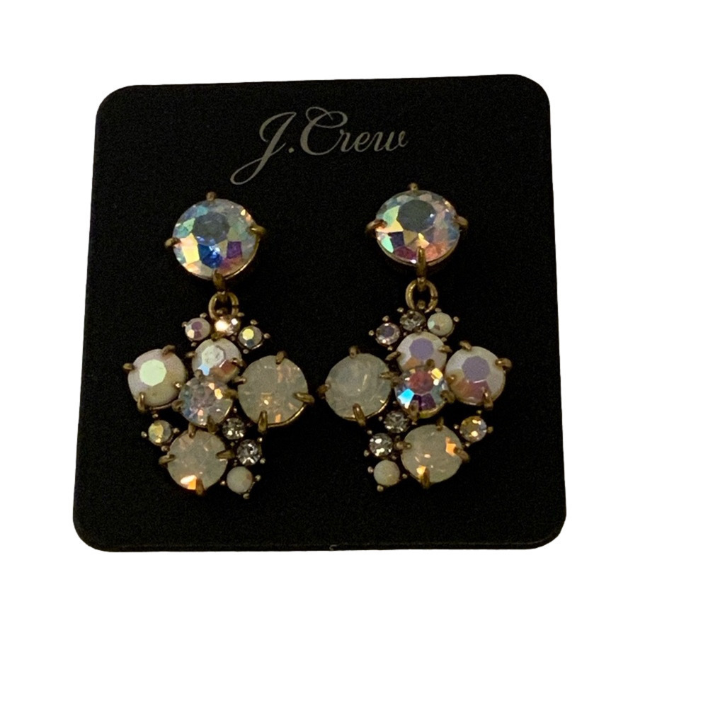 J.Crew Opalescent Crystal Drop Earrings NWT